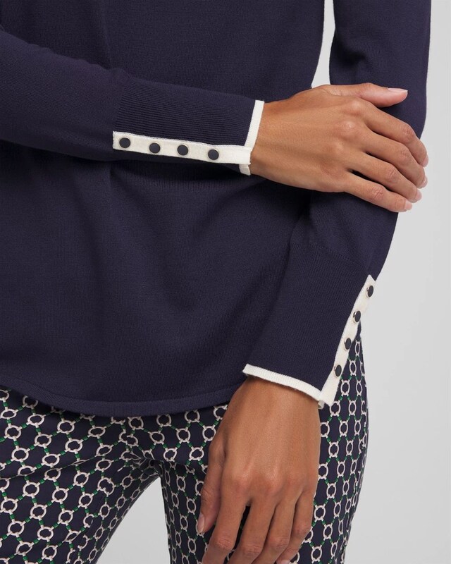 Ella Tipped V-Neck Pullover Sweater - image 4